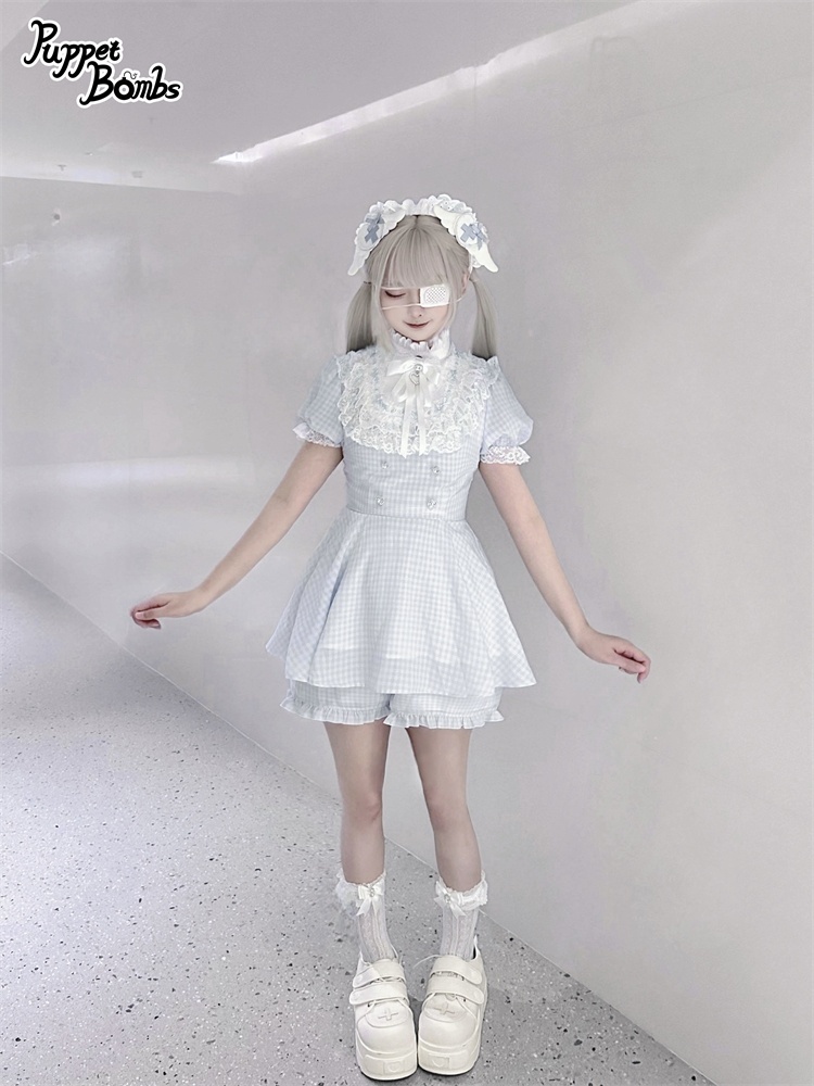 画像8: 【PuppetBombs】Q426ブルーチェックヨーク切り替えセットアップ【本店・通販限定】 (8)