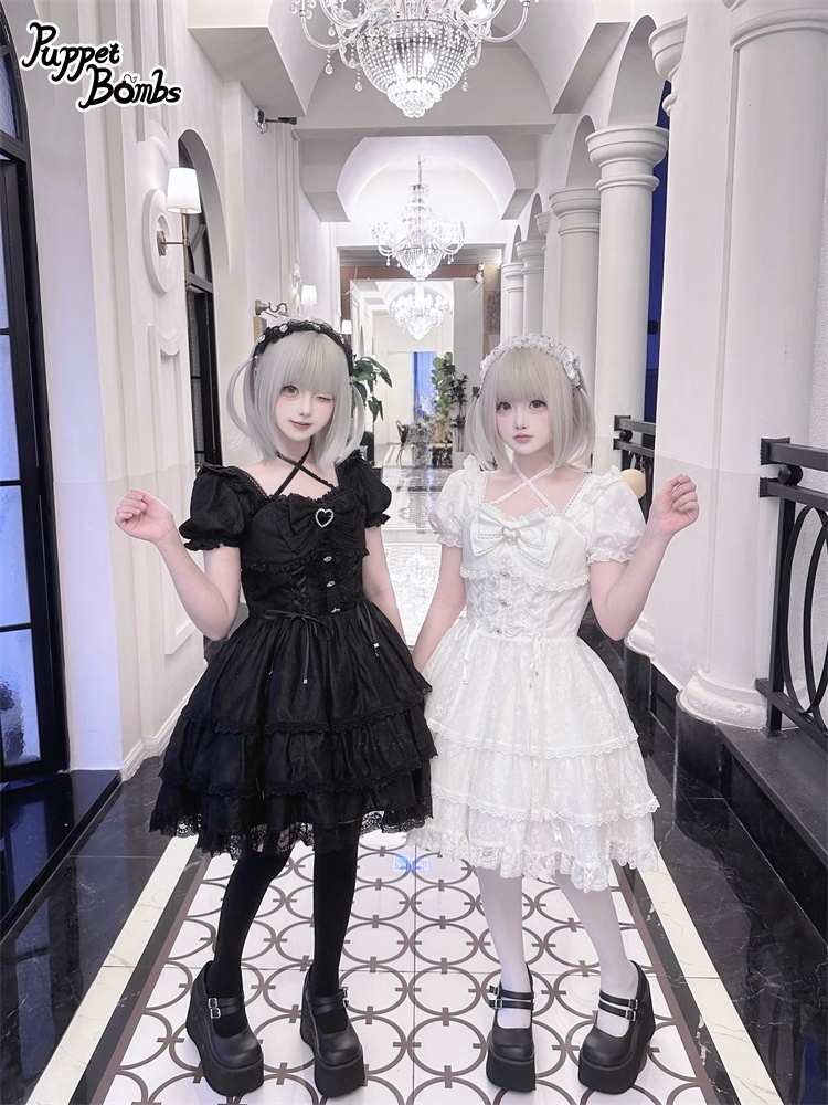 画像8: 【PuppetBombs】Q427 レースアップティアードワンピース (8)