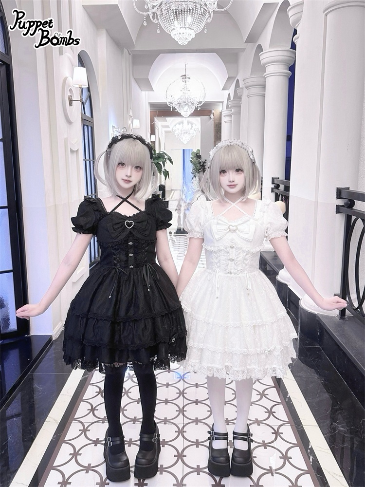 画像9: 【PuppetBombs】Q427 レースアップティアードワンピース (9)