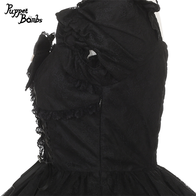 画像3: 【PuppetBombs】Q427 レースアップティアードワンピース (3)