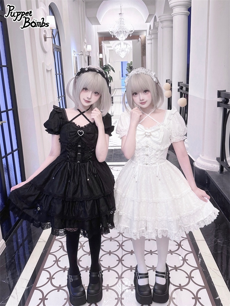 画像11: 【PuppetBombs】Q427 レースアップティアードワンピース (11)