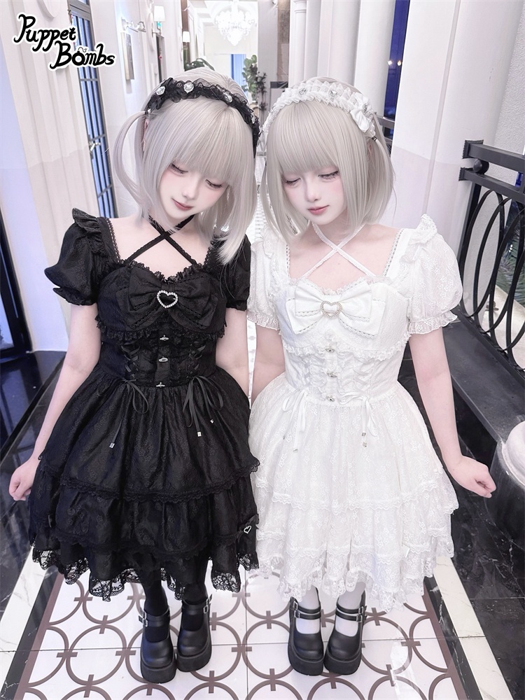 画像6: 【PuppetBombs】Q427 レースアップティアードワンピース (6)