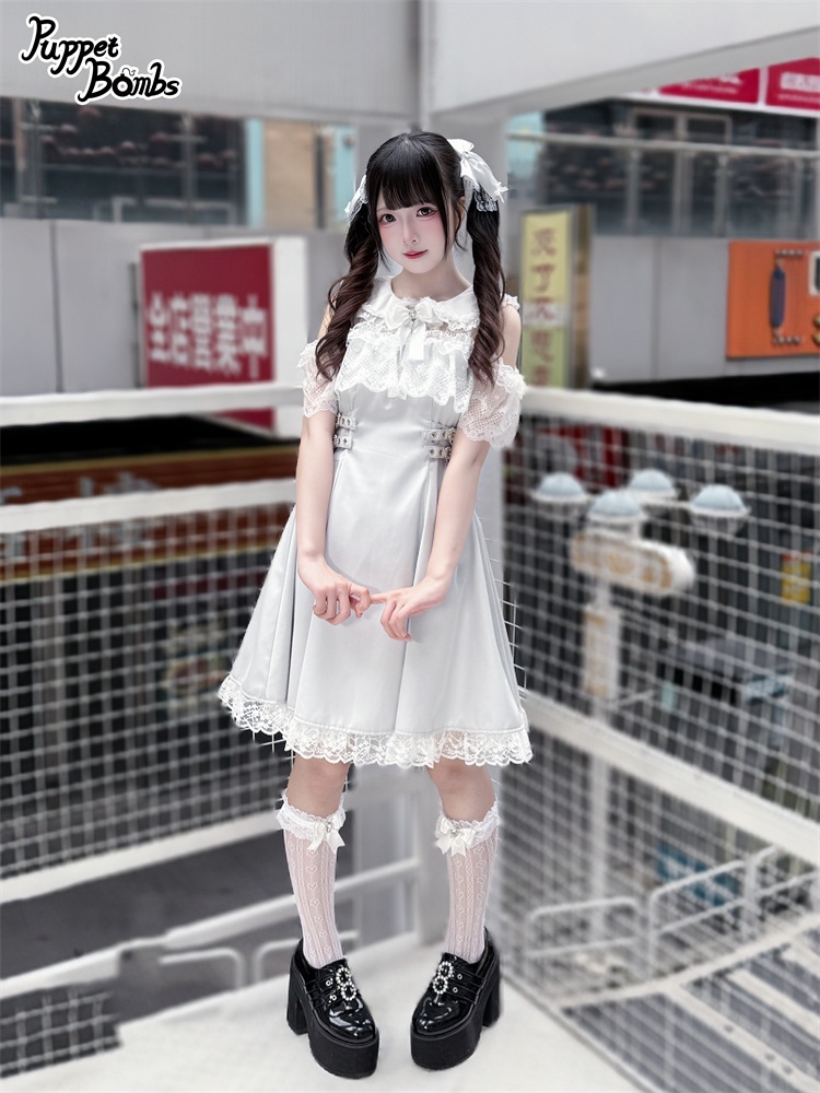 画像2: 【PuppetBombs】QS187ハートビジューリボンヘアクリップセット (2)