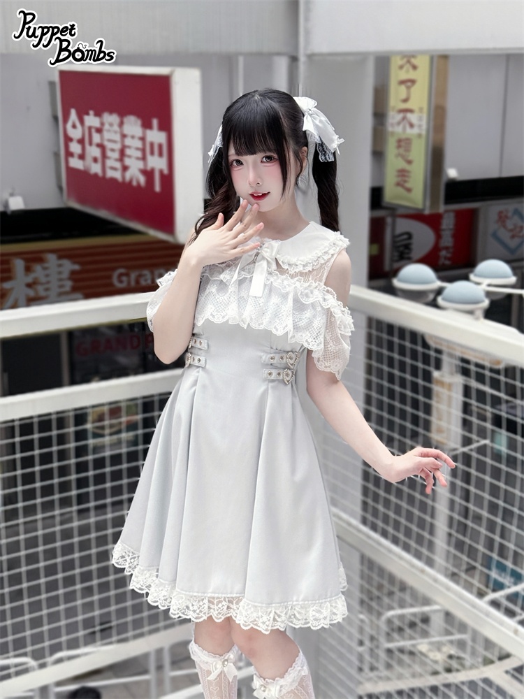 画像4: 【PuppetBombs】QS187ハートビジューリボンヘアクリップセット (4)