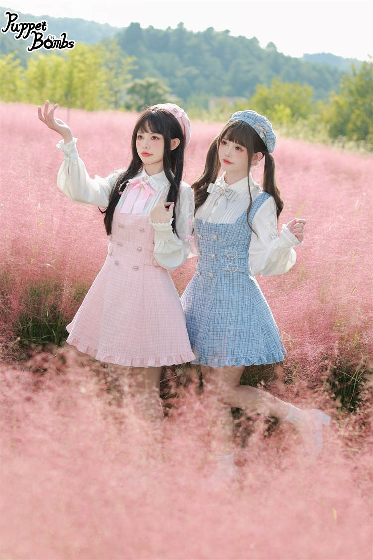 画像7: 【PuppetBombs】QS47 レースアップリボンツイードベレー帽 (7)