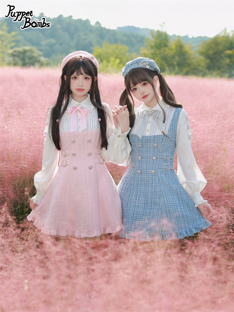 画像8: 【PuppetBombs】QS47 レースアップリボンツイードベレー帽 (8)