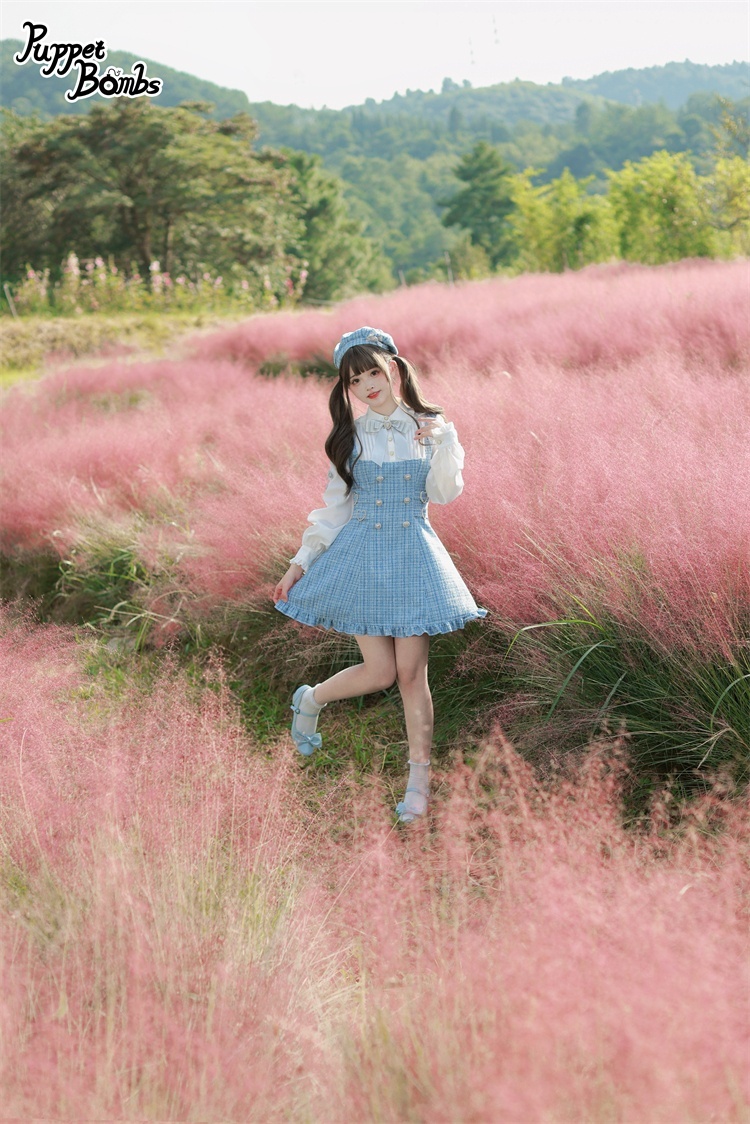 画像11: 【PuppetBombs】QS47 レースアップリボンツイードベレー帽 (11)