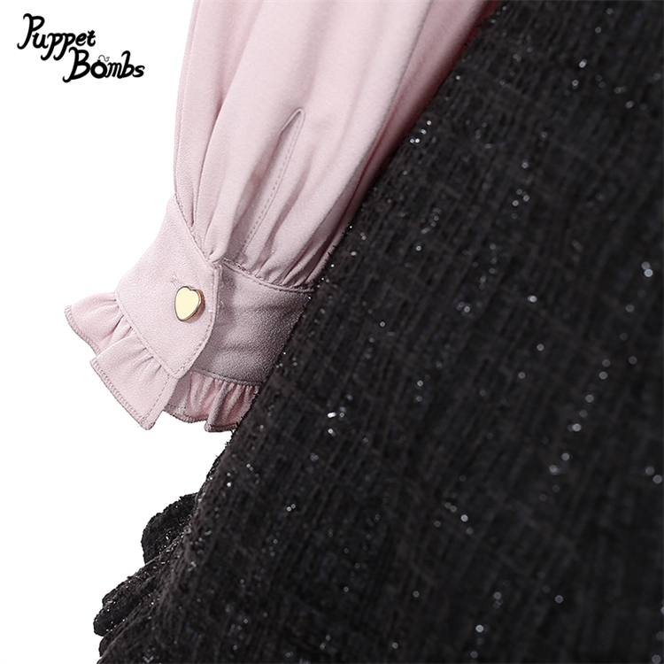 画像6: 【PuppetBombs】Q65 レイヤード風ツイードワンピース (6)