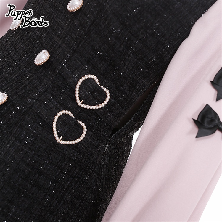 画像5: 【PuppetBombs】Q65 レイヤード風ツイードワンピース (5)