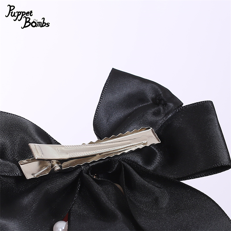 画像2: 【PuppetBombs】QS155 パールチェーンリボンヘアクリップセット (2)