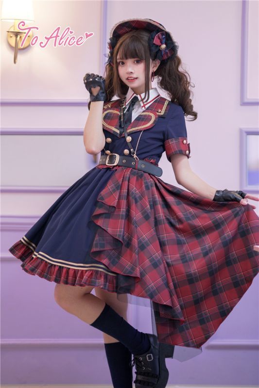Last one】【ToAlice】S1354タータンチェックアイドルハット【40％OFF 