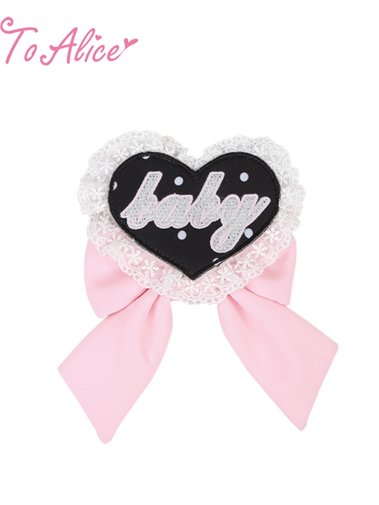 Last one】【ToAlice】S2224 babyハートリボンブローチ【40％OFF 