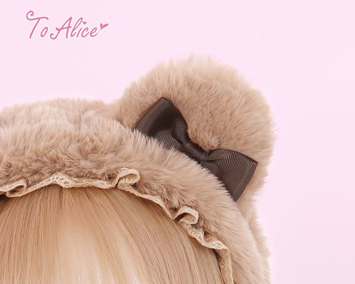 大特価 S3リボン付きくまみみもこもこカチューシャ To Alice