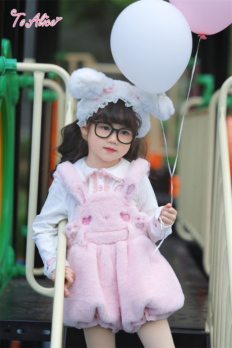 画像5: 【送料無料】TZC8500 いちご×肉球刺繍丸襟トップス《予約受付》 (5)