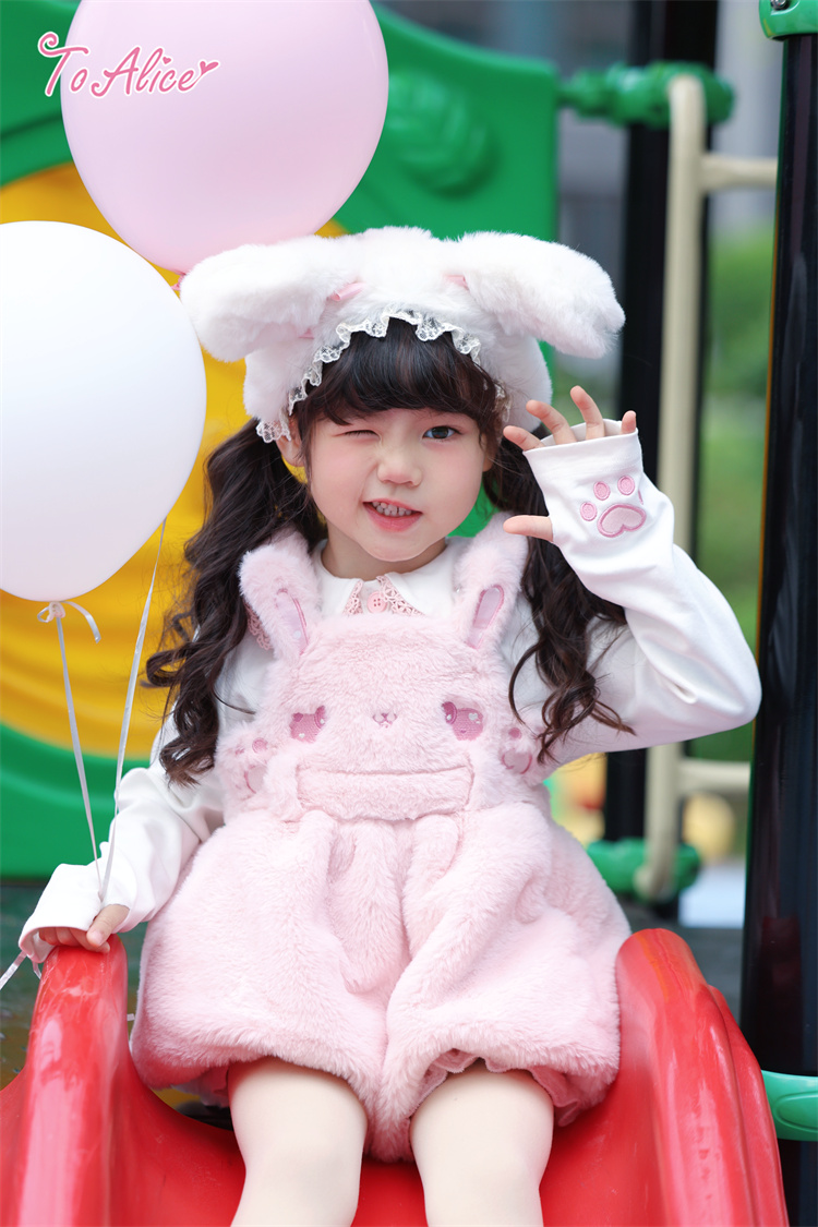 画像2: 【送料無料】TZC8500 いちご×肉球刺繍丸襟トップス《予約受付》 (2)