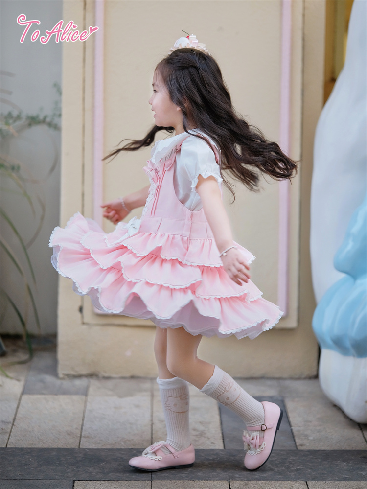 画像23: 【ToAlice Kids】TZC8637お人形さんティアードサロペットスカート (23)