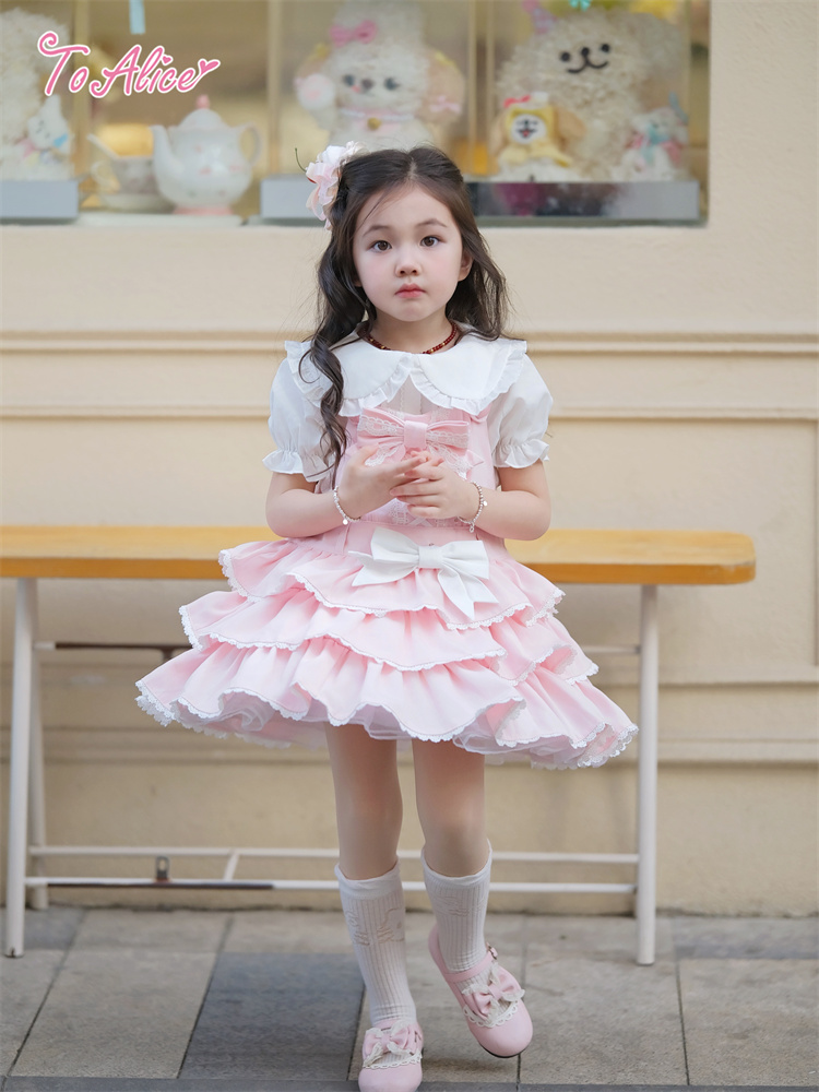 画像24: 【ToAlice Kids】TZC8637お人形さんティアードサロペットスカート (24)