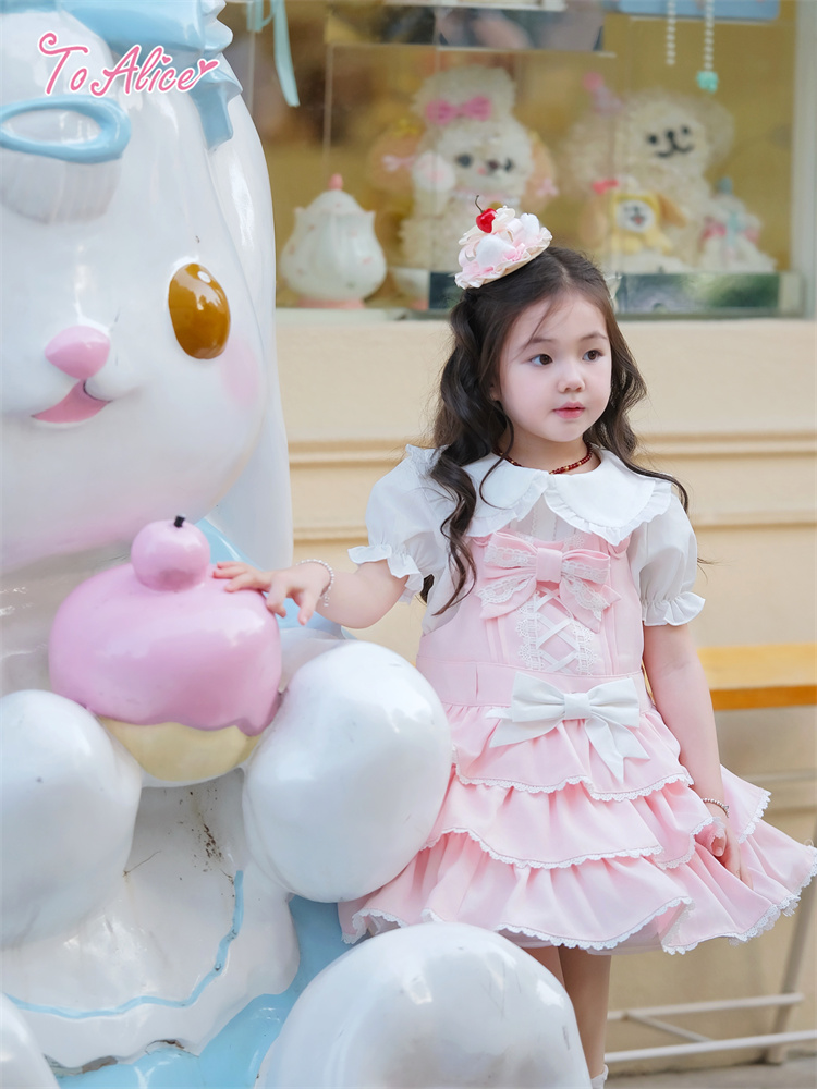 画像16: 【ToAlice Kids】TZC8637お人形さんティアードサロペットスカート (16)