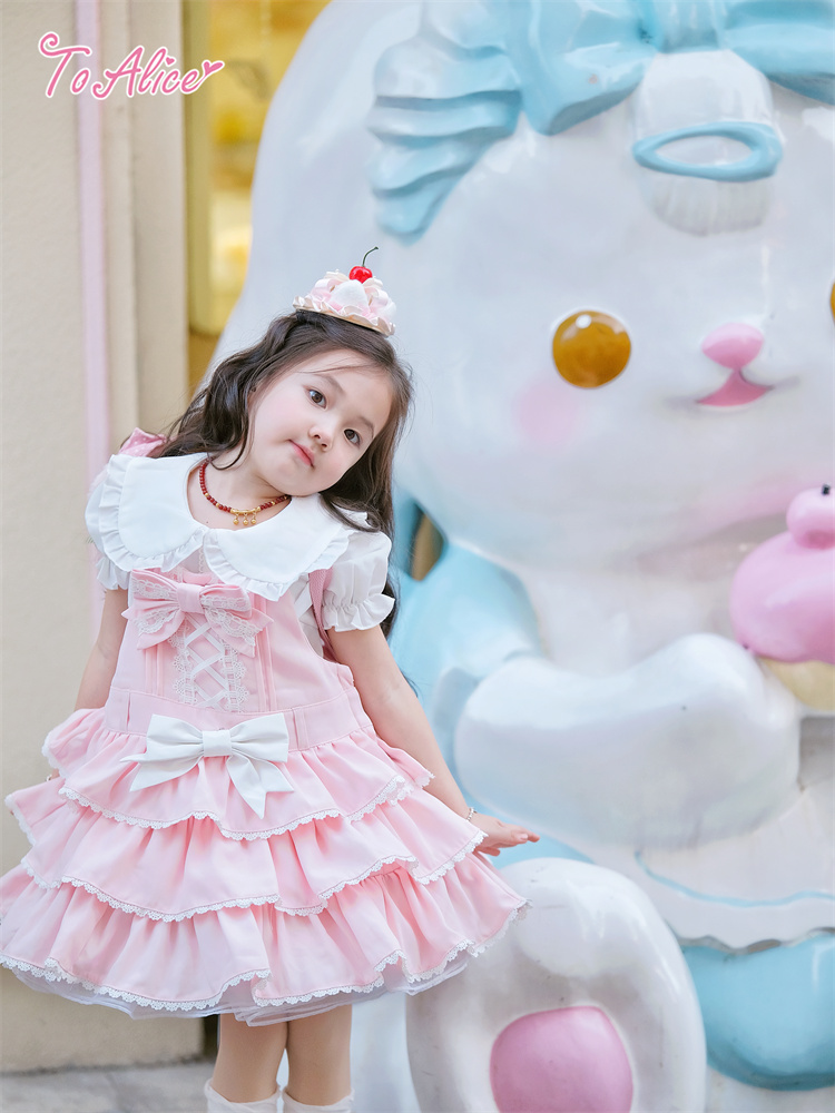 画像17: 【ToAlice Kids】TZC8637お人形さんティアードサロペットスカート (17)