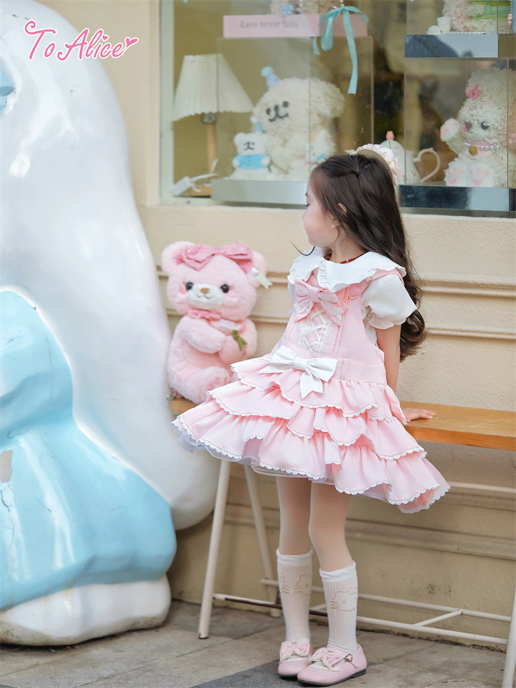 画像19: 【ToAlice Kids】TZC8637お人形さんティアードサロペットスカート (19)