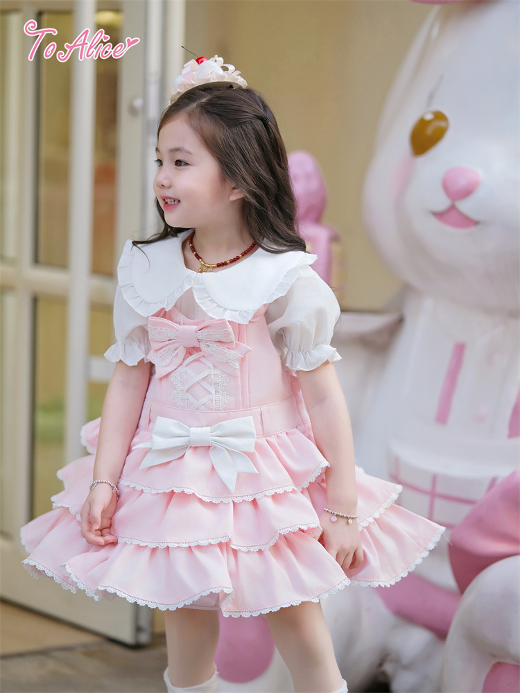 画像22: 【ToAlice Kids】TZC8637お人形さんティアードサロペットスカート (22)